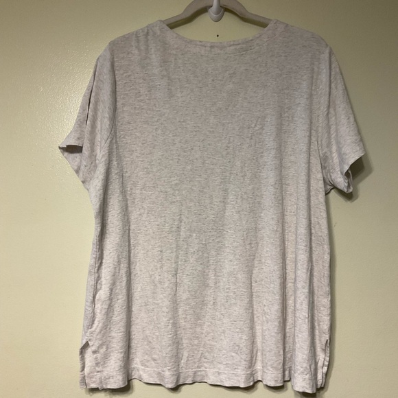 J Jill Pima Slub Knit V neck Tee XL Shirt Southwestern Boho Artsy lightweight - Picture 8 of 13